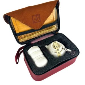 Дорожній Чайний Набір (Чайник, 4 Піали, Досточка) у Футлярі