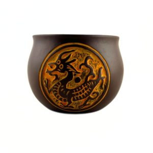 Альтернативний вигляд Глиняна Піала «Золотий Дракон» з рельєфним малюнком 80 мл