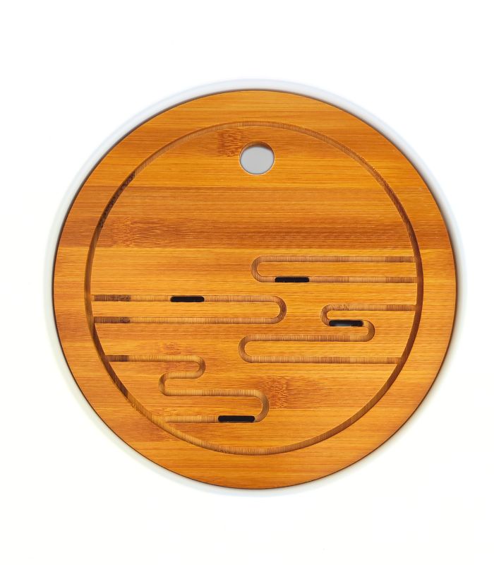 Круглая чабань из бамбука, белый поддон — изображение 3