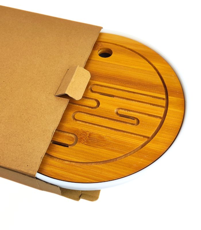 Круглая чабань из бамбука, белый поддон — изображение 5