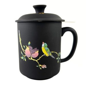 Чашка-заварник "Птах на гранаті" з кришкою та ситом, 400 мл