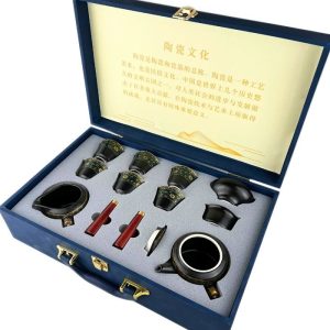 Китайський Чайний Сервіз у Кейсі: Набір для Церемонії Гун Фу Ча на 6 Персон