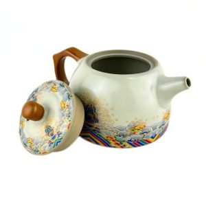 Альтернативний вигляд Чайник керамічний з водяним замком та орнаментом «Гори та хвилі» 200 мл