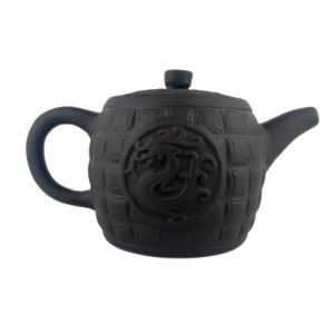 Альтернативний вигляд Чайник глиняний заварювальний з металевим ситом та рельєфним орнаментом