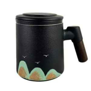 Керамічна Чашка-Заварник "Гірський Пейзаж" 400 мл