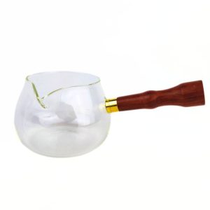 Скляний чахай з дерев'яною ручкою 300 мл