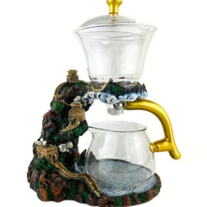 Альтернативний вигляд Заварник з магнітом напівавтоматичний скляний "Гірська фортеця" з 6 піалами