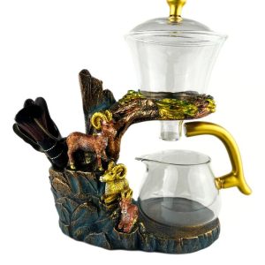 Заварник скляний з магнітом (Гірські барани) з набором інструментів