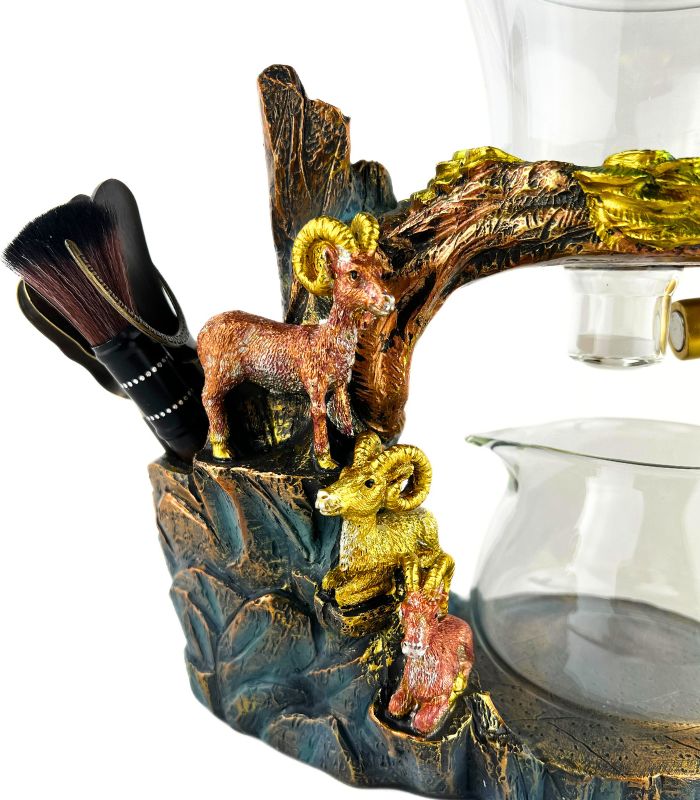 Заварник скляний з магнітом (Гірські барани) з набором інструментів - Зображення 3