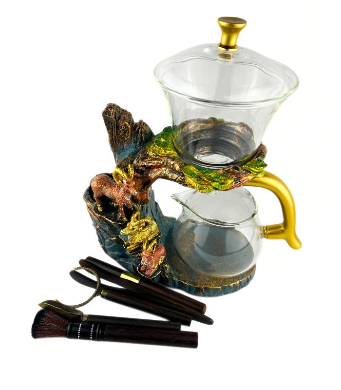 Заварник скляний з магнітом (Гірські барани) з набором інструментів - Зображення 4