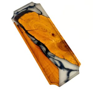 Чайна дошка (Чабань) з натурального дерева та епоксидної смоли прямокутна