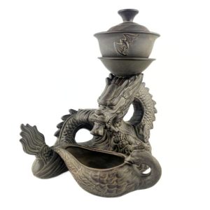 Альтернативний вигляд Чайний сервіз Дракон та Чаша з глини 9 предметів коричневий