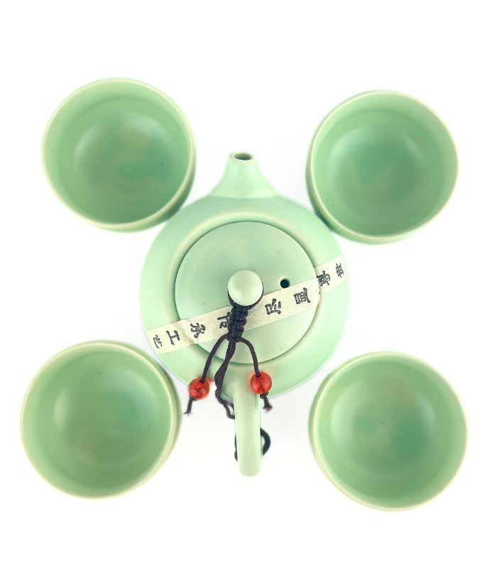 Набір для чайної церемонії Сі Ши дорожній на 4 персони, Бірюзовий колір