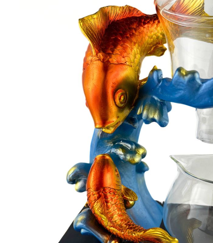 Магнітний заварник для чаю «Два коропа» скляний золотий - Зображення 2