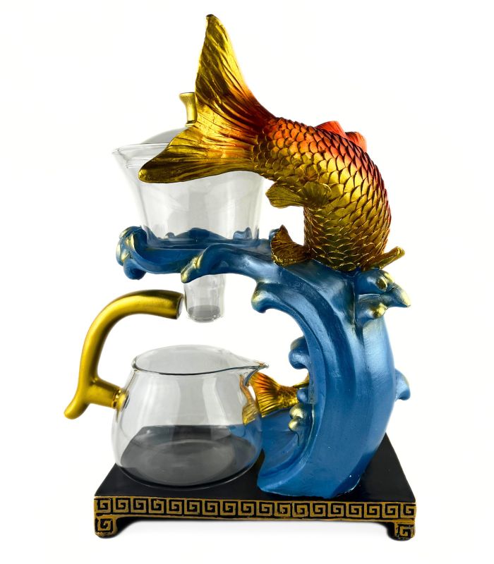 Магнітний заварник для чаю «Два коропа» скляний золотий - Зображення 3