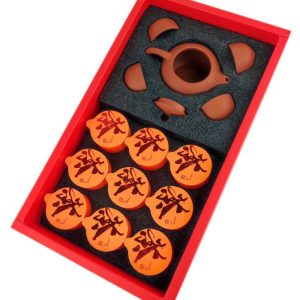 Подарунковий набір "Сі Ши": Глиняний чайник, 4 піали та чай Да Хун Пао 100 грам